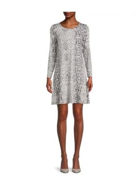 Nine. Eight New York Women’s Snakeskin Long Sleeve T-Shirt Dress Size XL NWT